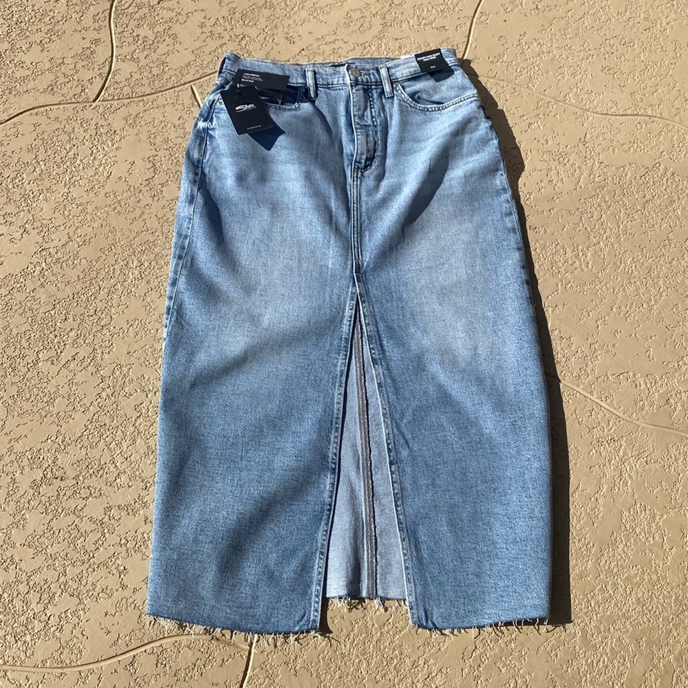 NWT Silver Jeans denim midi high rise skirt size 27